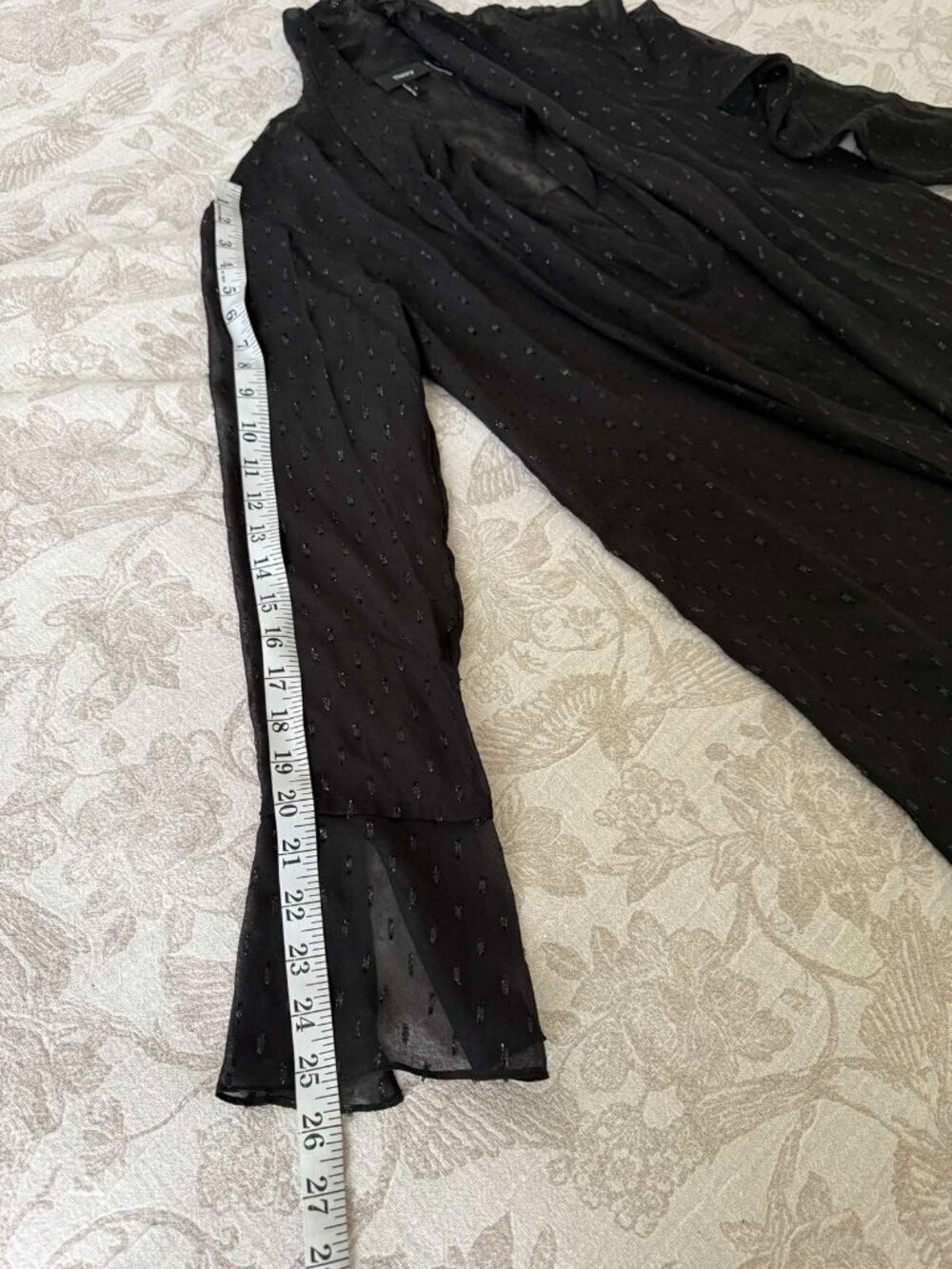 Theory Scarf Metallic Silk Long Sleeves Black Sheer Dress Size 8 - Picture 13 of 16